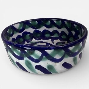 Vintage Granada Spanish Fajalauza Blue, Green, White Small Ring Jewelry Bowl